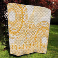 Niue Language Week Quilt The Rock Coconut Crab - Siapo Gold Pastel LT14 - Polynesian Pride