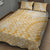 Niue Language Week Quilt Bed Set The Rock Coconut Crab - Siapo Gold Pastel