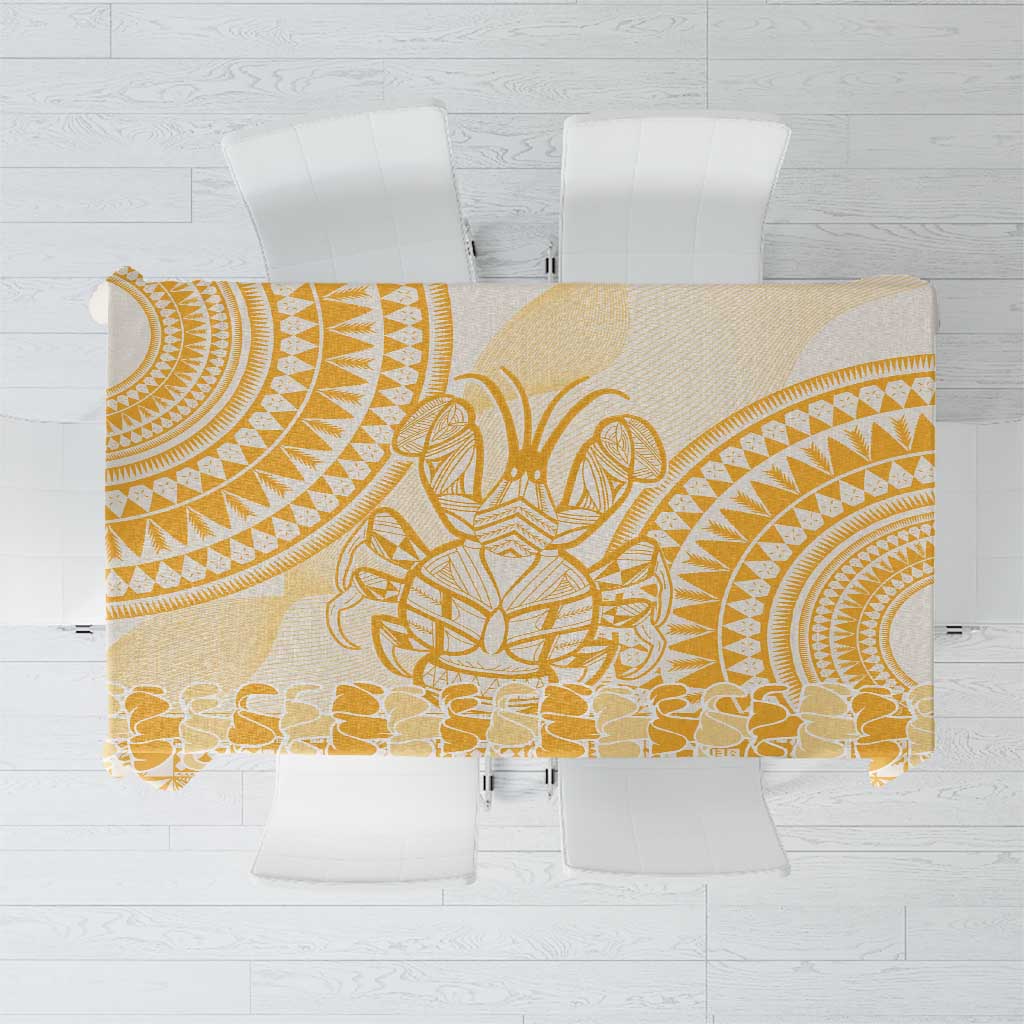 Niue Language Week Tablecloth The Rock Coconut Crab - Siapo Gold Pastel LT14 Gold - Polynesian Pride