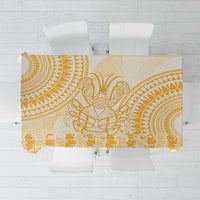 Niue Language Week Tablecloth The Rock Coconut Crab - Siapo Gold Pastel LT14 Gold - Polynesian Pride