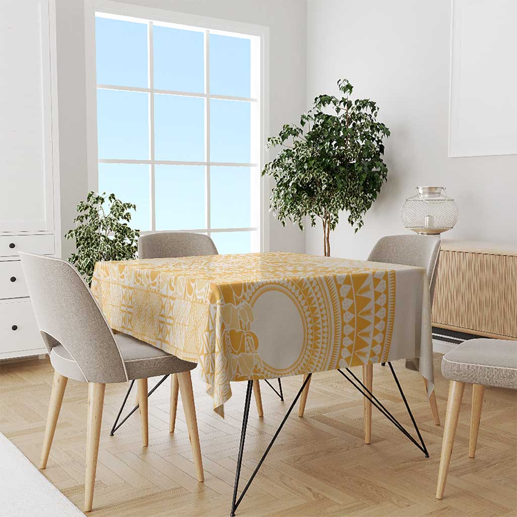 Niue Language Week Tablecloth The Rock Coconut Crab - Siapo Gold Pastel LT14 - Polynesian Pride