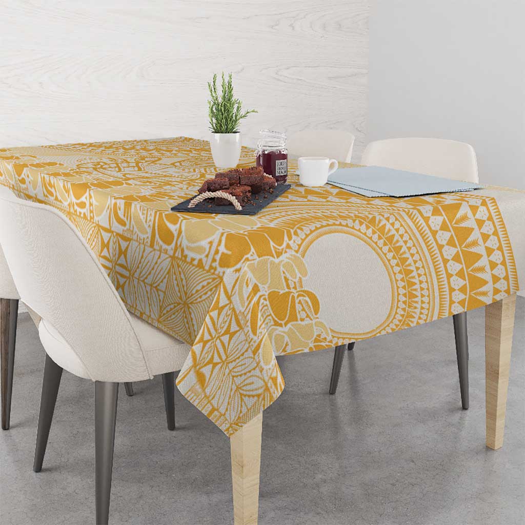 Niue Language Week Tablecloth The Rock Coconut Crab - Siapo Gold Pastel LT14 - Polynesian Pride
