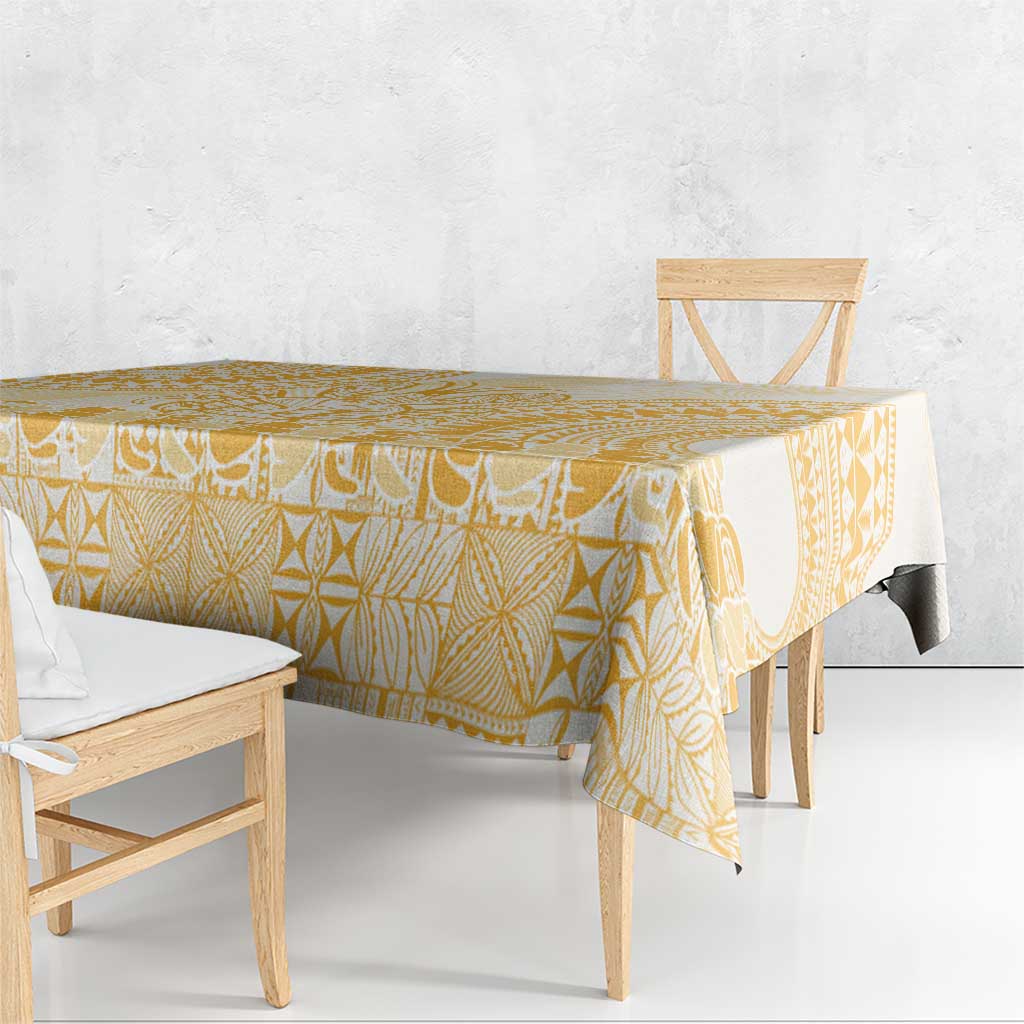 Niue Language Week Tablecloth The Rock Coconut Crab - Siapo Gold Pastel LT14 - Polynesian Pride