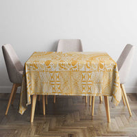 Niue Language Week Tablecloth The Rock Coconut Crab - Siapo Gold Pastel LT14 - Polynesian Pride