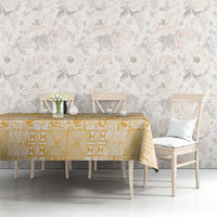 Niue Language Week Tablecloth The Rock Coconut Crab - Siapo Gold Pastel LT14 - Polynesian Pride