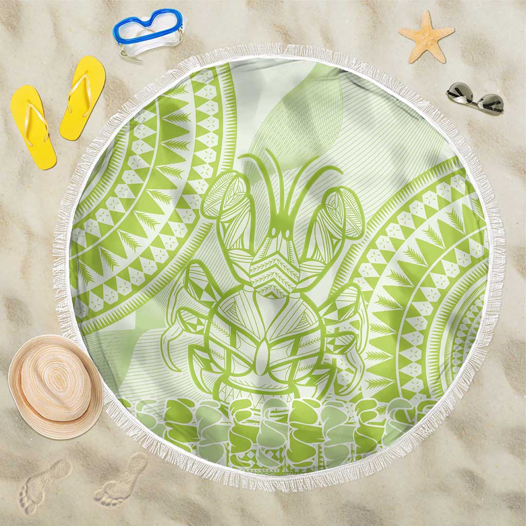 Lime Green Niue Language Week Beach Blanket The Rock Coconut Crab - Siapo Pattern LT14 One Size 150cm Lime Green - Polynesian Pride