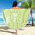 Lime Green Niue Language Week Beach Blanket The Rock Coconut Crab - Siapo Pattern