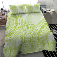 Lime Green Niue Language Week Bedding Set The Rock Coconut Crab - Siapo Pattern LT14 - Polynesian Pride