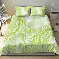 Lime Green Niue Language Week Bedding Set The Rock Coconut Crab - Siapo Pattern LT14 - Polynesian Pride
