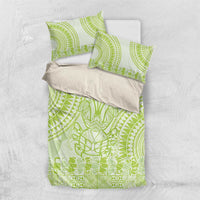 Lime Green Niue Language Week Bedding Set The Rock Coconut Crab - Siapo Pattern LT14 US Twin 172cm x 218cm Lime Green - Polynesian Pride