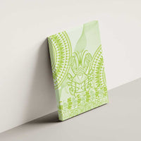 Lime Green Niue Language Week Canvas Wall Art The Rock Coconut Crab - Siapo Pattern LT14 - Polynesian Pride