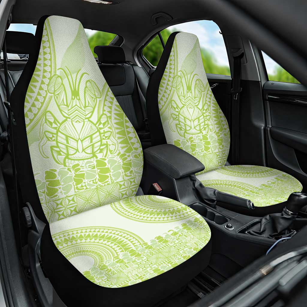 Lime Green Niue Language Week Car Seat Cover The Rock Coconut Crab - Siapo Pattern LT14 One Size Lime Green - Polynesian Pride