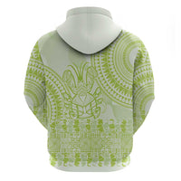 Lime Green Niue Language Week Hoodie The Rock Coconut Crab - Siapo Pattern LT14 - Polynesian Pride