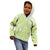 Lime Green Niue Language Week Kid Hoodie The Rock Coconut Crab - Siapo Pattern