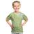 Lime Green Niue Language Week Kid T Shirt The Rock Coconut Crab - Siapo Pattern