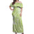 Lime Green Niue Language Week Off Shoulder Maxi Dress The Rock Coconut Crab - Siapo Pattern