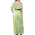 Lime Green Niue Language Week Off Shoulder Maxi Dress The Rock Coconut Crab - Siapo Pattern