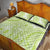 Lime Green Niue Language Week Quilt Bed Set The Rock Coconut Crab - Siapo Pattern