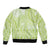 Lime Green Niue Language Week Sleeve Zip Bomber Jacket The Rock Coconut Crab - Siapo Pattern