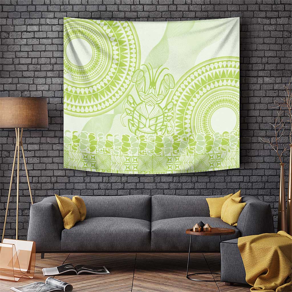 Lime Green Niue Language Week Tapestry The Rock Coconut Crab - Siapo Pattern LT14 Lime Green - Polynesian Pride
