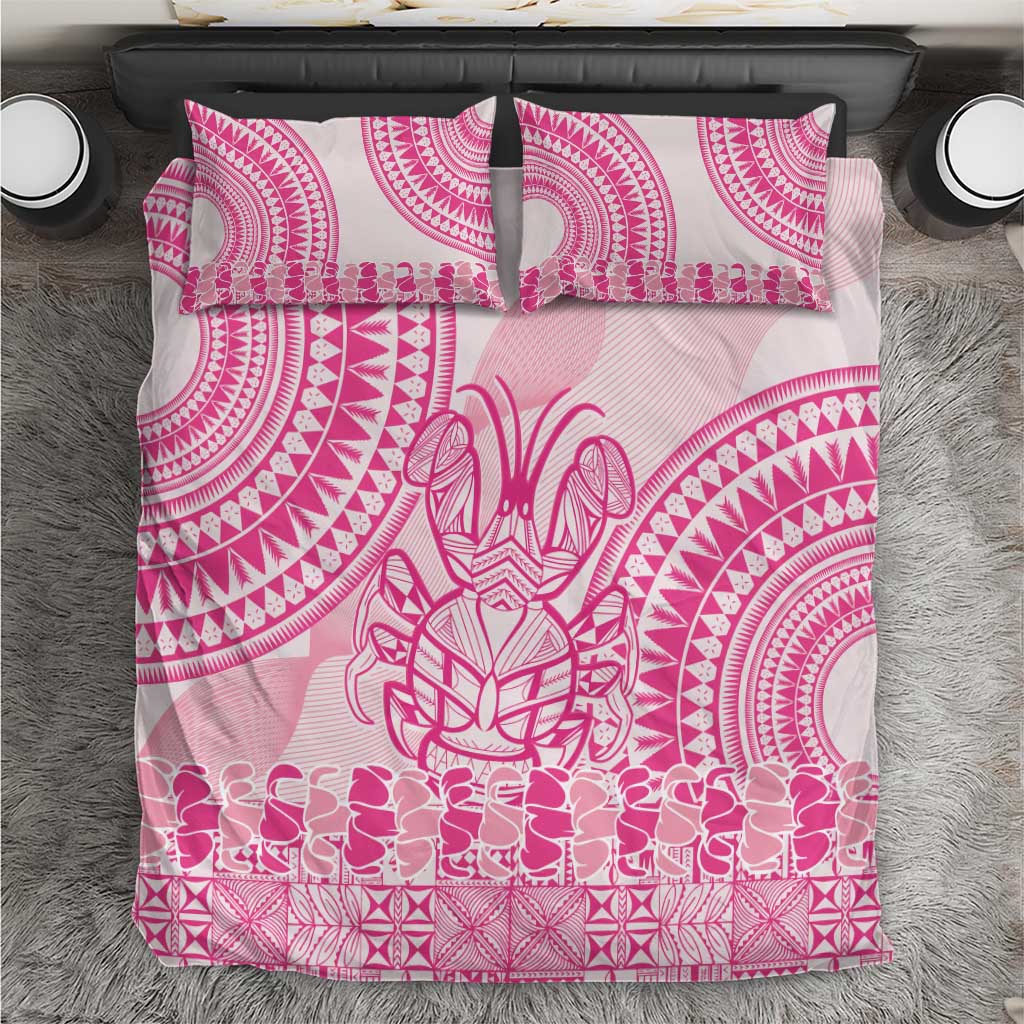 Pink Niue Language Week Bedding Set The Rock Coconut Crab - Siapo Pattern LT14 Pink - Polynesian Pride