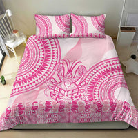 Pink Niue Language Week Bedding Set The Rock Coconut Crab - Siapo Pattern LT14 - Polynesian Pride