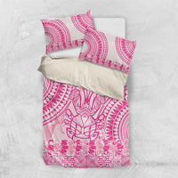 Pink Niue Language Week Bedding Set The Rock Coconut Crab - Siapo Pattern LT14 US Twin 172cm x 218cm Pink - Polynesian Pride
