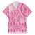 Pink Niue Language Week Family Matching Off Shoulder Short Dress and Hawaiian Shirt The Rock Coconut Crab - Siapo Pattern