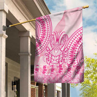Pink Niue Language Week Garden Flag The Rock Coconut Crab - Siapo Pattern LT14 House Flag Pink - Polynesian Pride