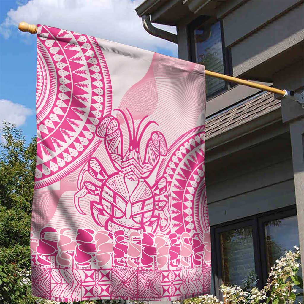 Pink Niue Language Week Garden Flag The Rock Coconut Crab - Siapo Pattern LT14 - Polynesian Pride