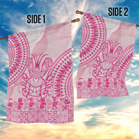 Pink Niue Language Week Garden Flag The Rock Coconut Crab - Siapo Pattern LT14 - Polynesian Pride