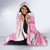 Pink Niue Language Week Hooded Blanket The Rock Coconut Crab - Siapo Pattern