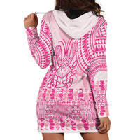 Pink Niue Language Week Hoodie Dress The Rock Coconut Crab - Siapo Pattern LT14 - Polynesian Pride