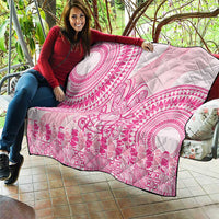 Pink Niue Language Week Quilt The Rock Coconut Crab - Siapo Pattern LT14 - Polynesian Pride