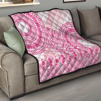 Pink Niue Language Week Quilt The Rock Coconut Crab - Siapo Pattern LT14 - Polynesian Pride