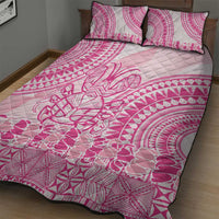 Pink Niue Language Week Quilt Bed Set The Rock Coconut Crab - Siapo Pattern LT14 - Polynesian Pride