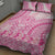 Pink Niue Language Week Quilt Bed Set The Rock Coconut Crab - Siapo Pattern