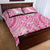 Pink Niue Language Week Quilt Bed Set The Rock Coconut Crab - Siapo Pattern