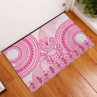 Pink Niue Language Week Rubber Doormat The Rock Coconut Crab - Siapo Pattern LT14 - Polynesian Pride