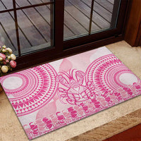 Pink Niue Language Week Rubber Doormat The Rock Coconut Crab - Siapo Pattern LT14 - Polynesian Pride