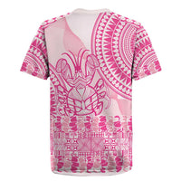 Pink Niue Language Week Rugby Jersey The Rock Coconut Crab - Siapo Pattern LT14 - Polynesian Pride