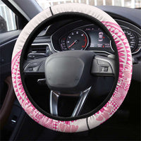 Pink Niue Language Week Steering Wheel Cover The Rock Coconut Crab - Siapo Pattern LT14 - Polynesian Pride