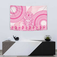 Pink Niue Language Week Tapestry The Rock Coconut Crab - Siapo Pattern LT14 - Polynesian Pride