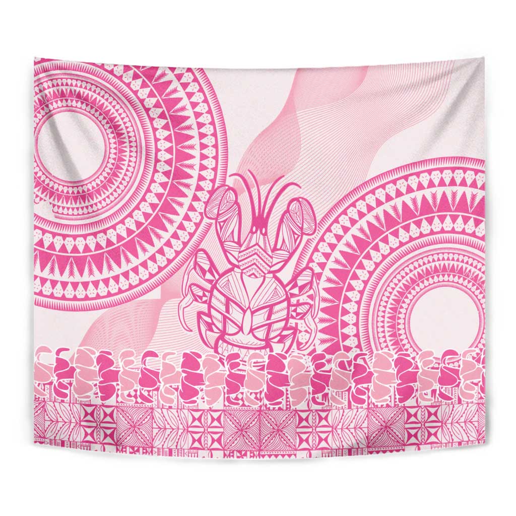 Pink Niue Language Week Tapestry The Rock Coconut Crab - Siapo Pattern LT14 - Polynesian Pride