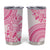 Pink Niue Language Week Tumbler Cup The Rock Coconut Crab - Siapo Pattern