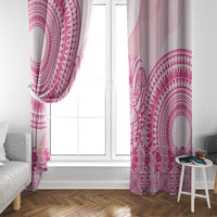 Pink Niue Language Week Window Curtain The Rock Coconut Crab - Siapo Pattern LT14 - Polynesian Pride