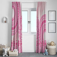 Pink Niue Language Week Window Curtain The Rock Coconut Crab - Siapo Pattern LT14 - Polynesian Pride
