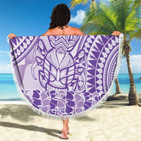Purple Niue Language Week Beach Blanket The Rock Coconut Crab - Siapo Pattern LT14 - Polynesian Pride