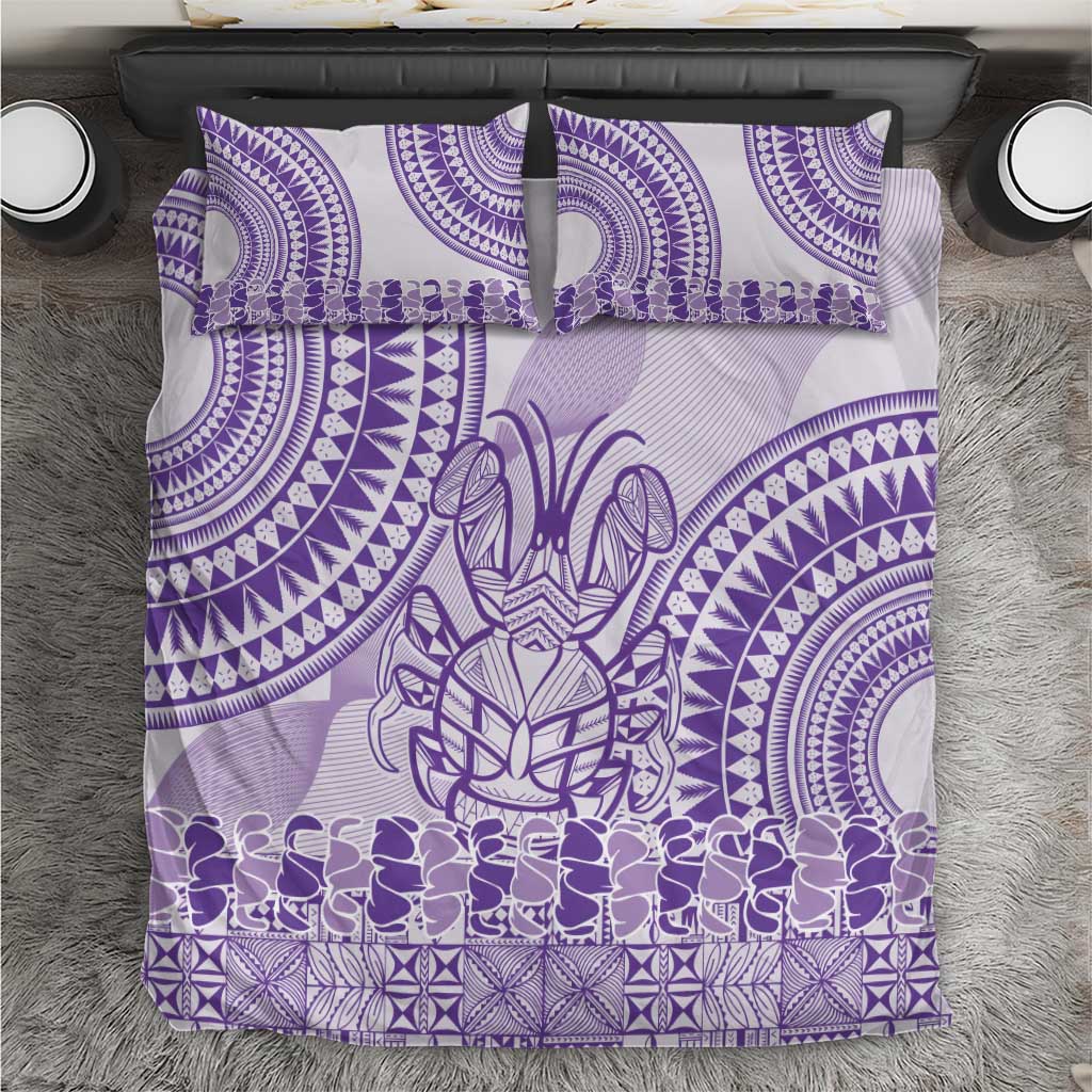 Purple Niue Language Week Bedding Set The Rock Coconut Crab - Siapo Pattern LT14 Purple - Polynesian Pride