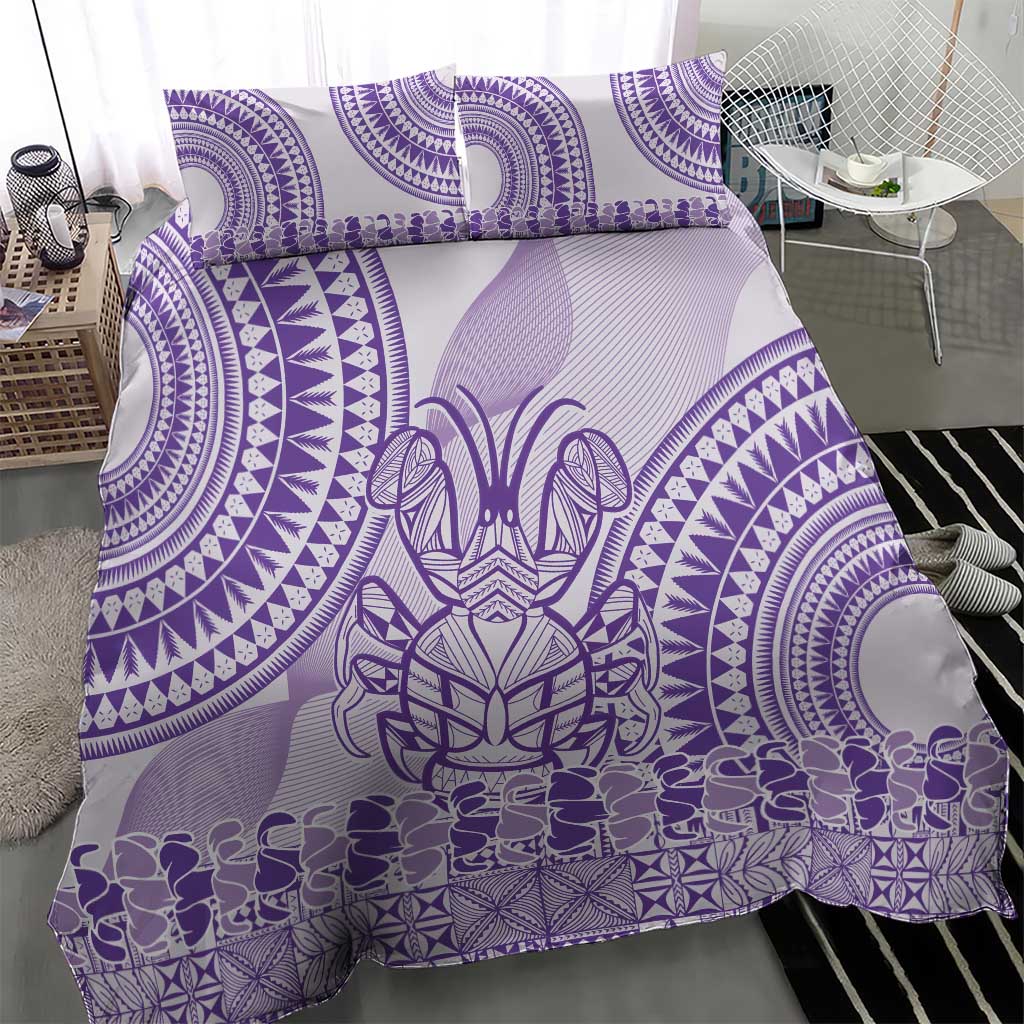 Purple Niue Language Week Bedding Set The Rock Coconut Crab - Siapo Pattern LT14 - Polynesian Pride
